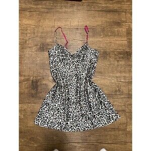 Vintage Victoria’s Secret y2k cheetah leopard print satin mini slip dress